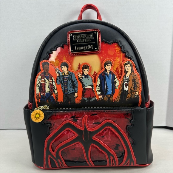 Loungefly Stranger Things Group Portrait Light-Up Mini Backpack & Wallet - Picture 11 of 16